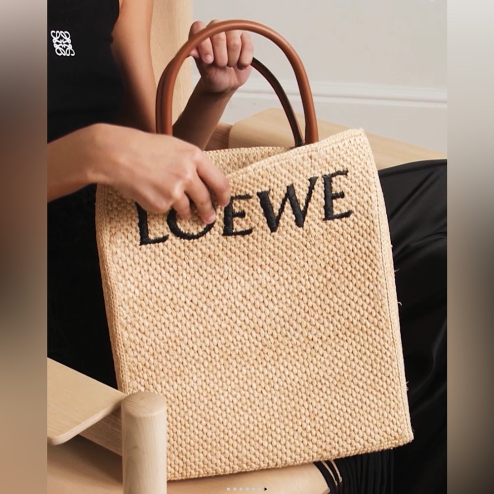 LOEWE A4 raffia tote bag - Picture 5 of 8